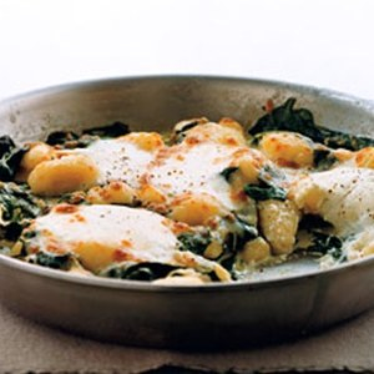 Gratineed Gnocchi with Spinach and Ricotta Recipe