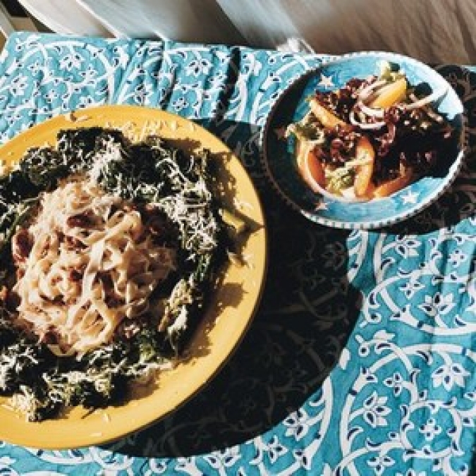 Fettuccine with Sausage, Sage, and Crispy Garlic Recipe