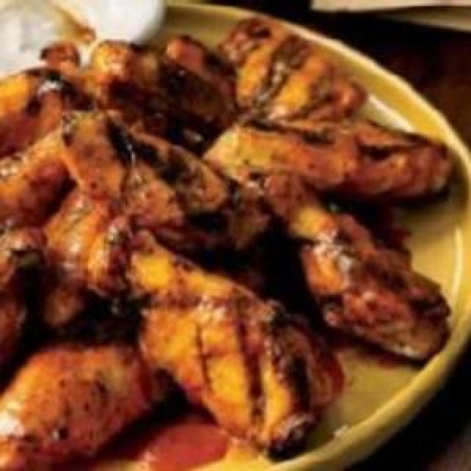 Grilled Indian-Style Chicken Wings with Carrot-Cumin Yogurt Sauce recipes Recipe