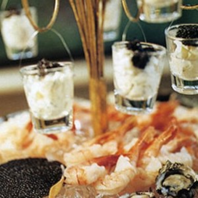 Caviar on Potato with Creamy Champagne Dressing Recipe